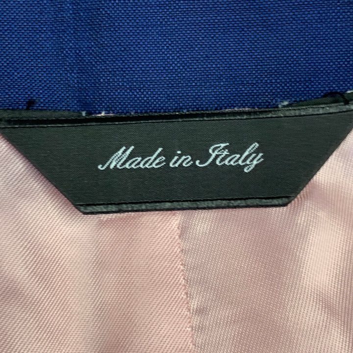 PAUL SMITH Size 44 Blue Pink Wool Mohair Single Breasted Collarless Vest