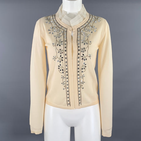 EMILIO PUCCI Size S Beige Wool Cardigan
