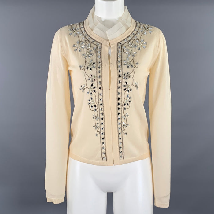 EMILIO PUCCI Size S Beige Wool Cardigan