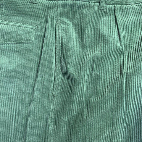 HAIDER ACKERMANN Size 34 Green Corduroy Cotton Blend Belted Casual Pants