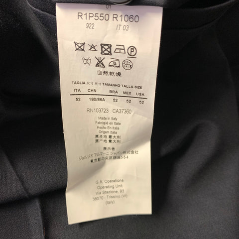 EMPORIO ARMANI Size 34 Black Wool Cotton Tuxedo Dress Pants