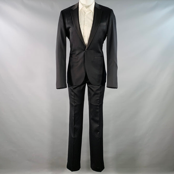 INDOCHINO Size M Black Wool Notch Lapel Tuxedo