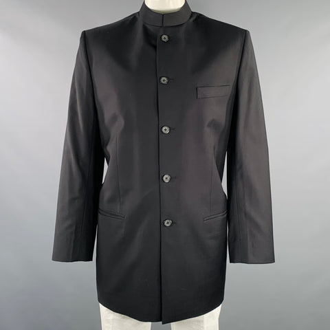 LLOYD & CO Size 46 Black Wool Single Breasted Coat