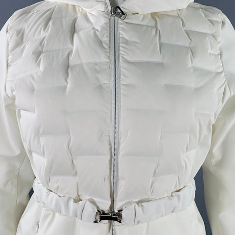 COLMAR Size 12 White Polyester Blend Padded Hooded Jacket