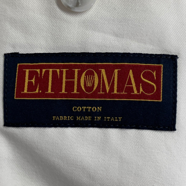 SUIT SUPPLY Size 42 Regular White Cotton Notch Lapel Suit