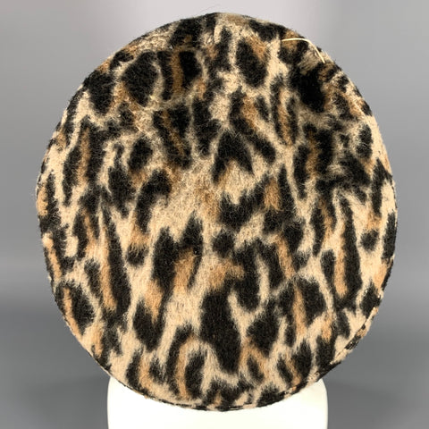 RUSLAN BAGINSKIY Tan Black Leopard Wool Hats