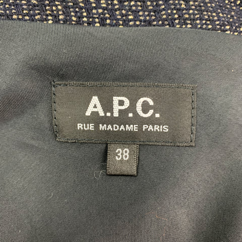 A.P.C. Size 6 Black Gold Wool Blend Metallic Coat