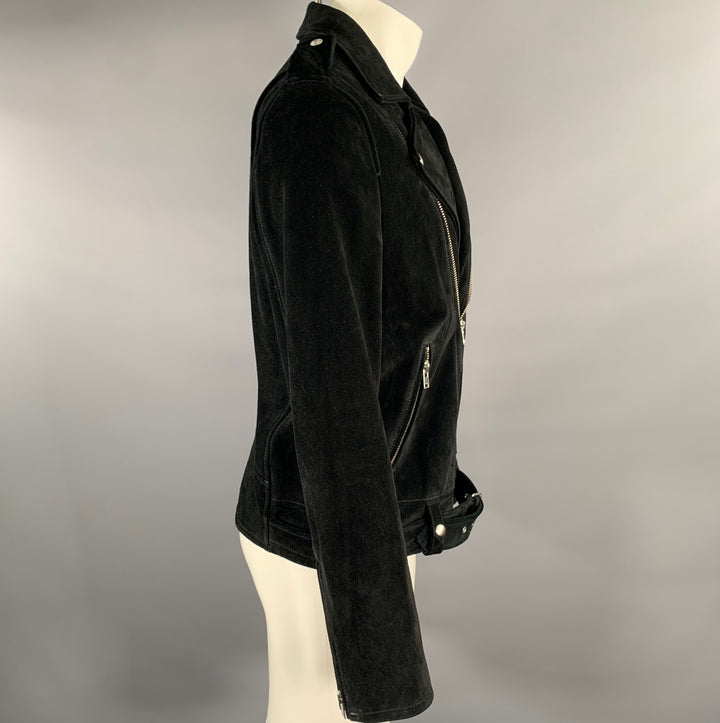 IRO Size M Black Leather Motorcycle Jacket