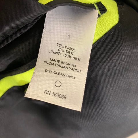 TEDDY VONRANSON Chest Size 38 Green Lime Wool Silk Peak Lapel Sport Coat