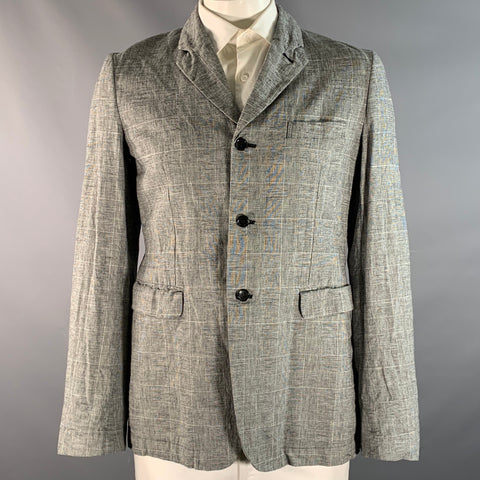 COMME des GARCONS BLACK Chest Size XL Black White Glenplaid Sport Coat