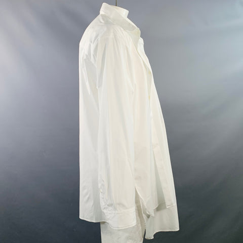 DRIES VAN NOTEN Chemise Homme Manches Longues Superposée en Coton Blanc Taille L