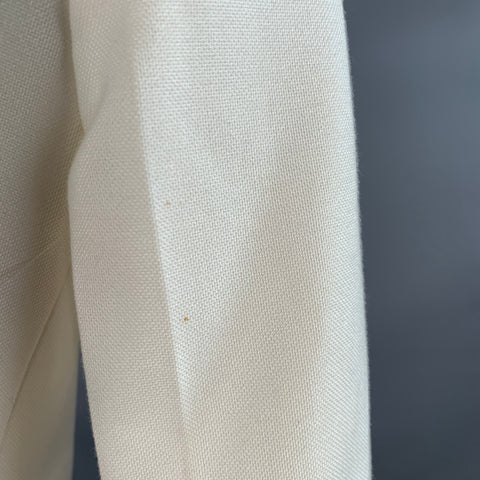 HELMUT LANG Size 0 Cream Viscose Cotton Woven Jacket Blazer