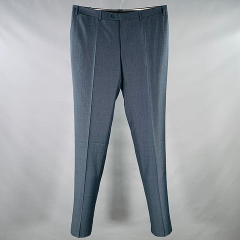 CANALI Size 38 Grey Brown Wool Flat Front Dress Pants