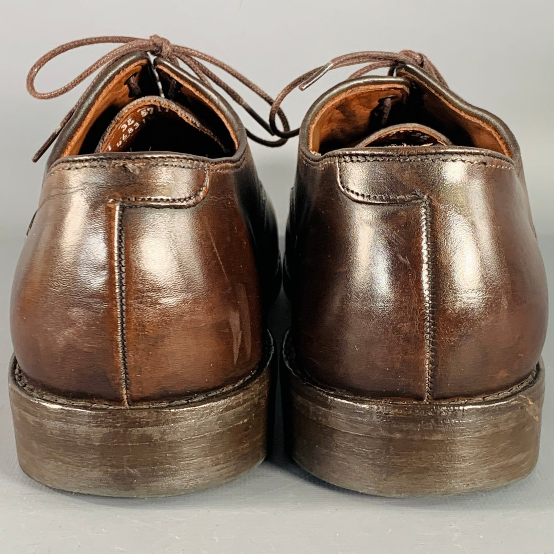 ALLEN EDMONDS Size 11 Fifth Avenue Brown Leather Oxford Cap Toe Lace-Up Shoes