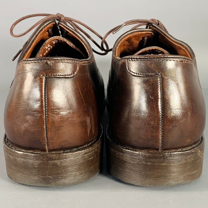 ALLEN EDMONDS Size 11 Fifth Avenue Brown Leather Oxford Cap Toe Lace-Up Shoes