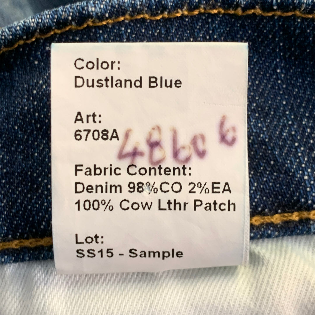 R13 SS15 Size 31 Blue Distressed Cotton Blend Slim Tapered Jeans