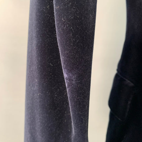 RALPH LAUREN Size 38 Regular Navy Cotton Velvet Peak Lapel Sport Coat
