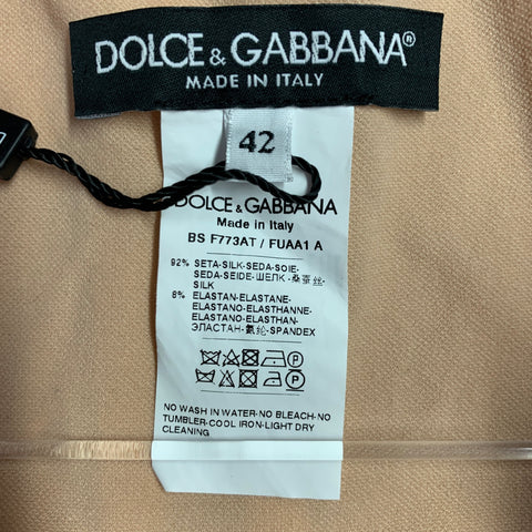 DOLCE & GABBANA SS23 1997-98 Re-issue Size 6 Beige Silk Blend Corset Dress Top