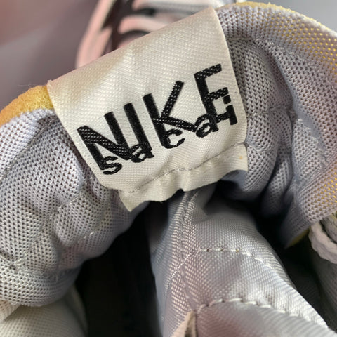 NIKE Size 12 White Black & Grey Layered Leather High Top Sneakers