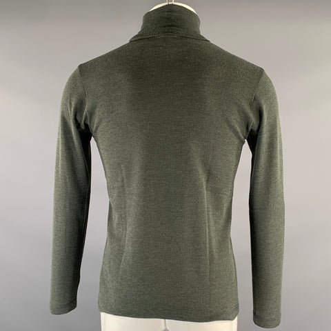 DANIEL CLEARY Size M Green Grey Knit Wool Turtleneck Pullover