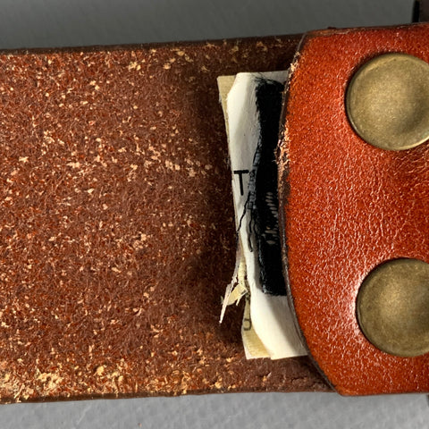 VINTAGE Size 34 Brown Gold Studded Eyelets Leather Belt