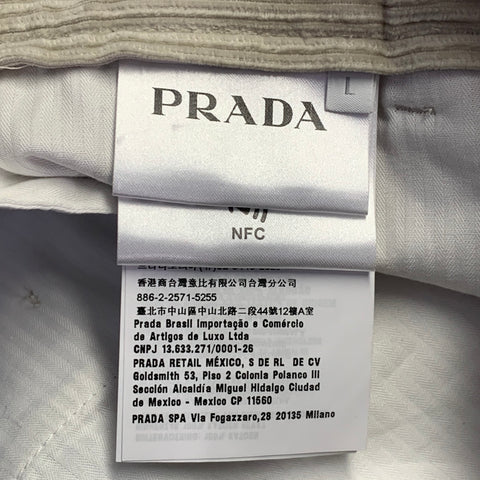 PRADA Size L Beige Stone Pinwale Corduroy Cotton Cargo Casual Pants