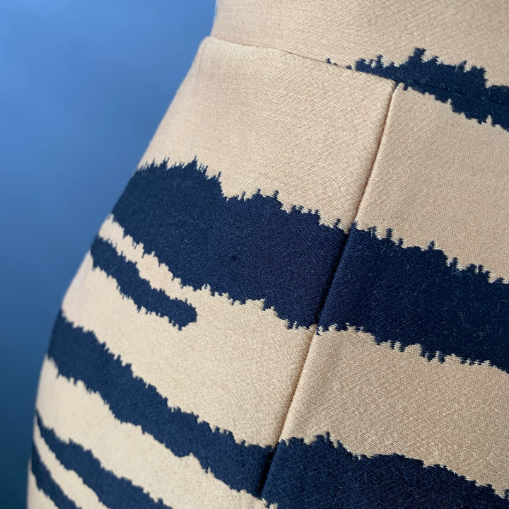 PROENZA SCHOULER Size 8 Tan Black Wool Silk Animal Print Back Zip Mini Skirt