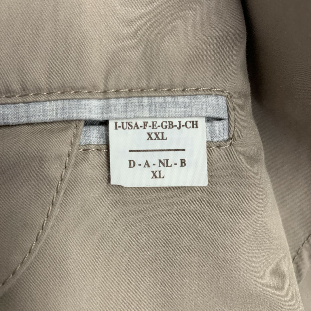 BRUNELLO CUCINELLI Size XXL Khaki Solid Cotton Polyamide Jacket