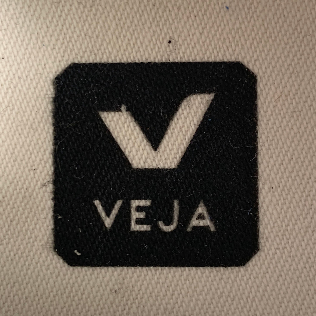 VEJA Size 11 White Blue Leather Low Top Lace-Up Sneakers