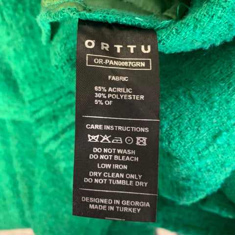 ORTTU Size 30 Green Tweed Acrylic Blend Tapered Pants