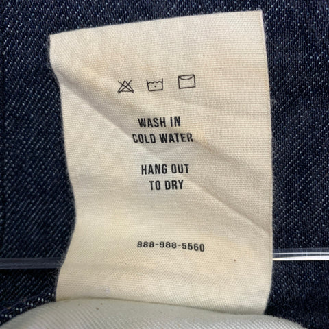 BUCK MASON Size 34 Maverick Slim Navy Contrast Stitch Cotton Blend Button Fly Jeans