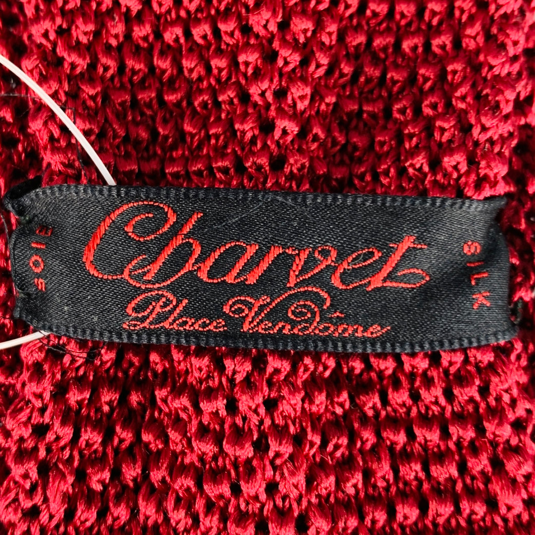 CHARVET Red Silk Knit Tie