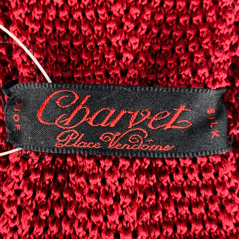 CHARVET Red Silk Knit Tie