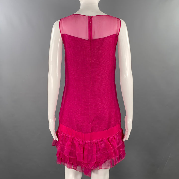 GIAMBATTISTA VALLI Size XXS Raspberry Linen Blend Woven Sleeveless Dress