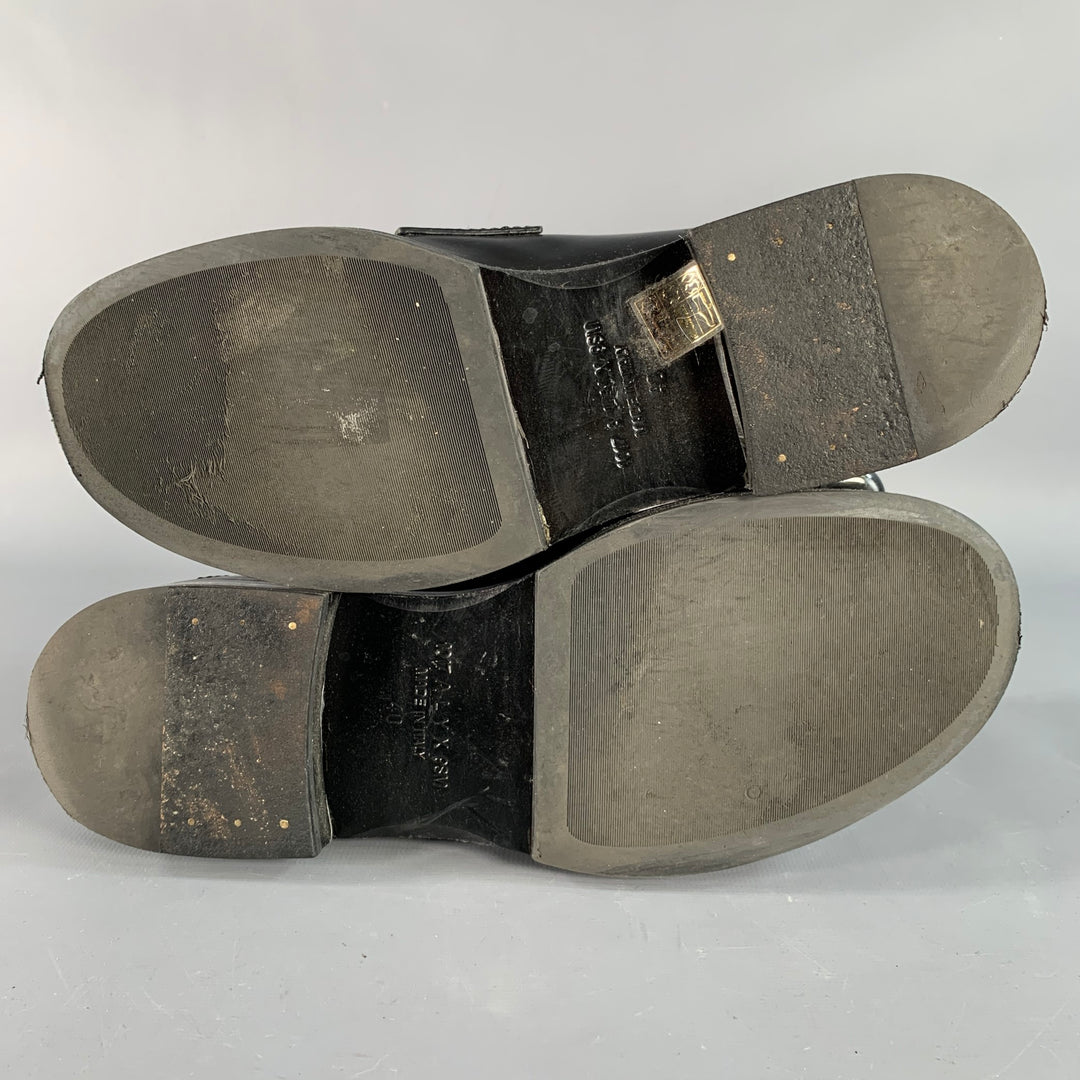 1017 ALYX 9SM Size 8 Black Silver Leather Slip On Loafers