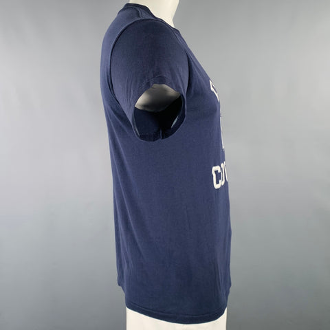 CHAMPION Size XL Navy Dallas Cowboys Graphic Polyester Cotton Crew Neck T-shirt
