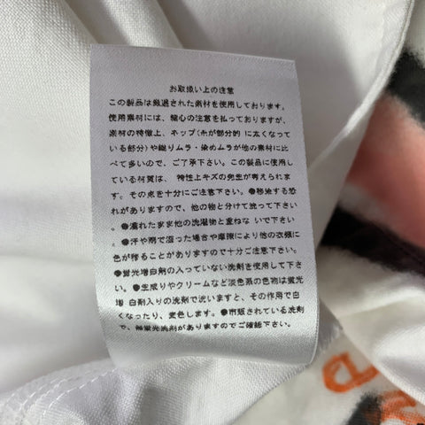 GUERNIKA Size M White Multi Color Graphic Single Breasted Coat