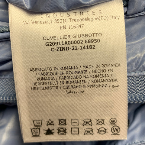 MONCLER Size XXXL Light Blue Quilted Polyamide Zip Up Jacket