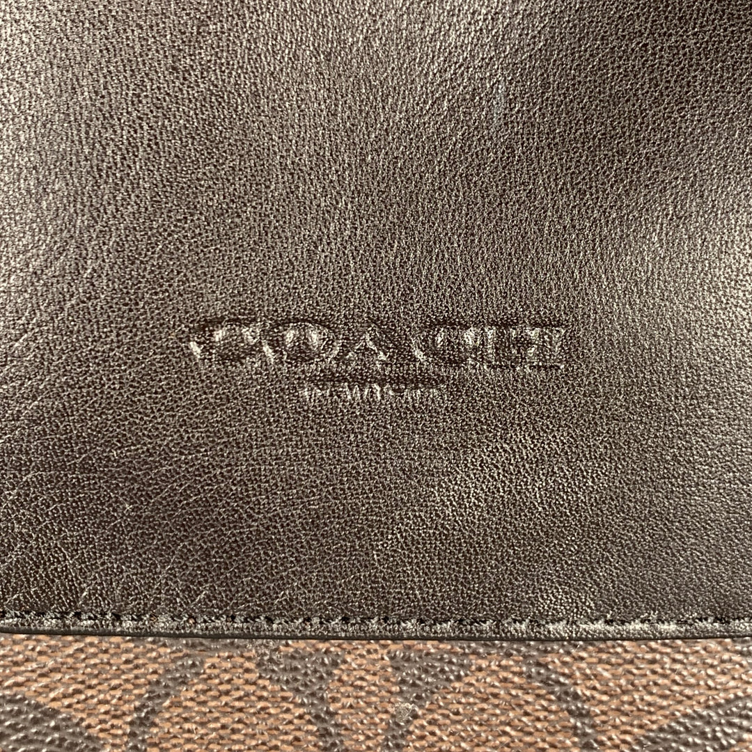 COACH Brown Logo Coated Canvas Leather Crossbody Bag