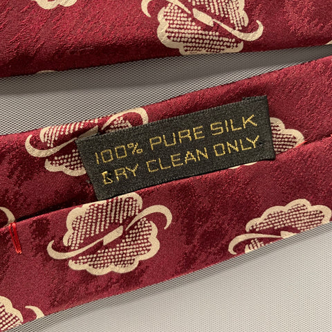 GIORGIO ARMANI Burgundy Silver Jacquard Silk Tie
