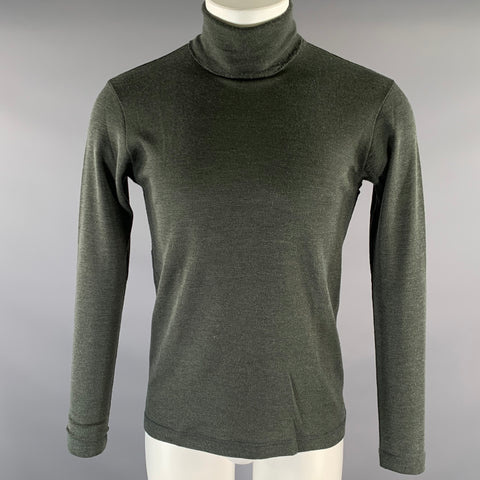 DANIEL CLEARY Size M Green Grey Knit Wool Turtleneck Pullover