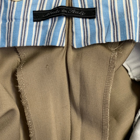 ISAIA Size 36 Beige Twill Wool Flat Front Zip Fly Casual Pants