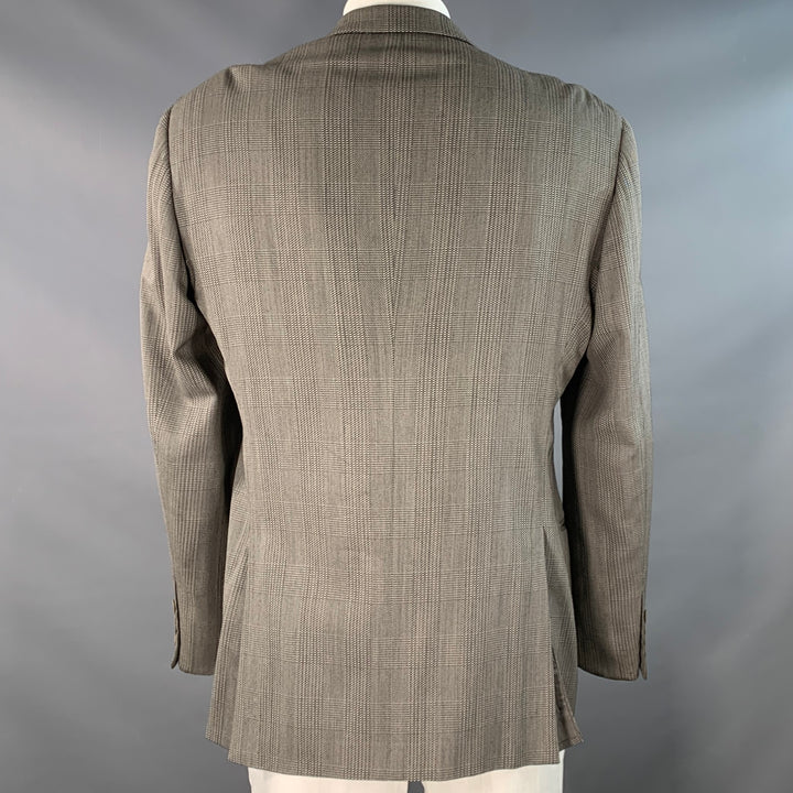 ARMANI COLLEZIONI Size 42 Black White Glenplaid Wool Blend Sport Coat