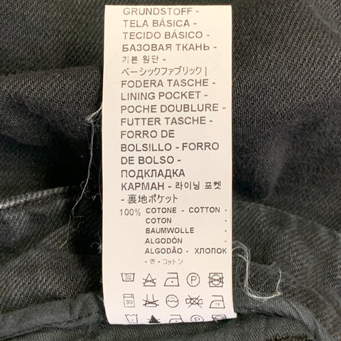 Pantalon cargo BARENA taille 36 en sergé de coton noir, taille élastique, décontracté