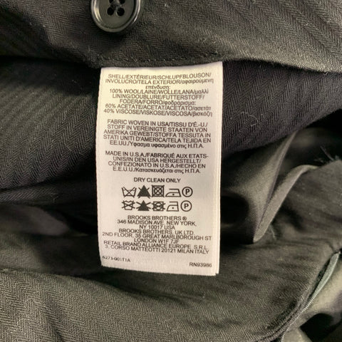 BROOKS BROTHERS Smoking en Laine Noir à un Bouton, Taille 40