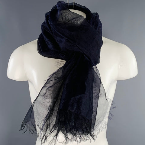LOULOU de LA FALAISE Blue Indigo Silk Scarf