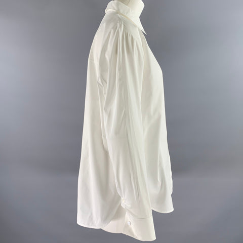 LORO PIANA Size 12 White Cotton Dress Shirt