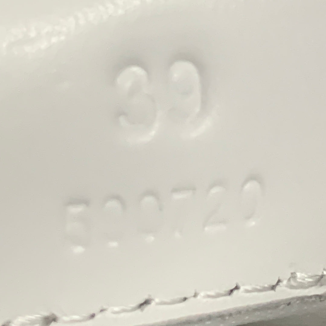 LOEWE Size 9 White Metallic Silver Nylon Suede Logo Sneakers