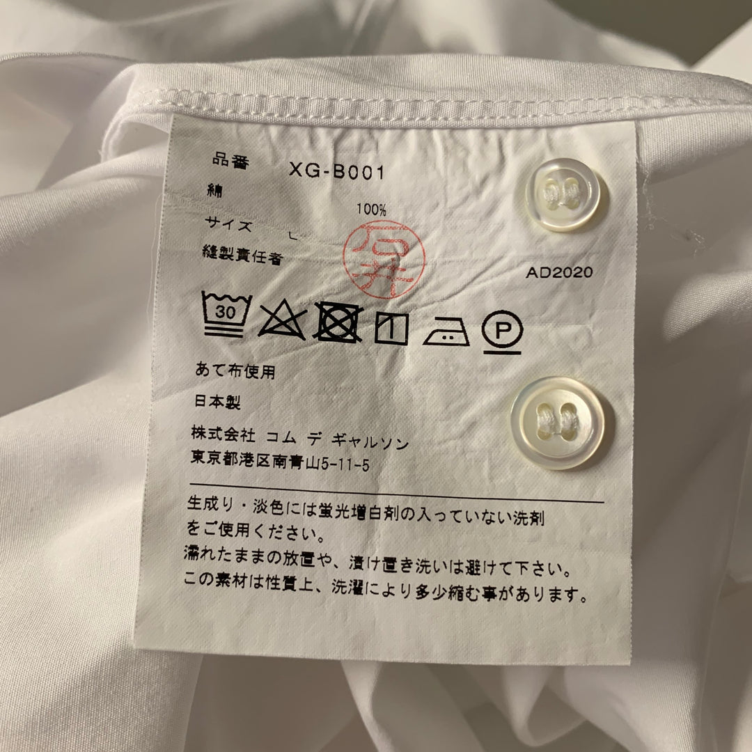 JUNYA WATANABE Size L White Cotton Pointed Collar Shirt