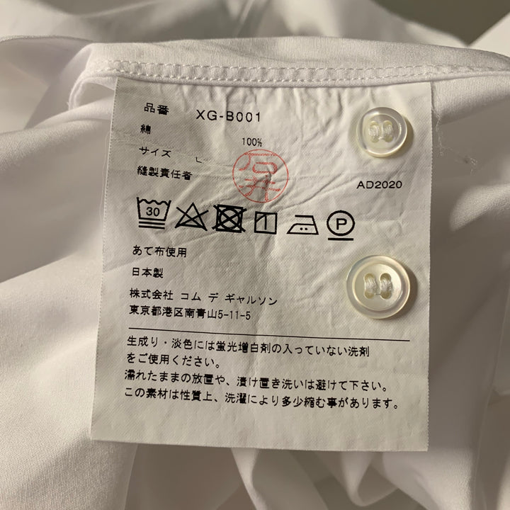 JUNYA WATANABE Size L White Cotton Pointed Collar Shirt